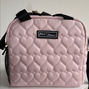 Betsey Johnson Pink Quilted Heart Lunch Bag